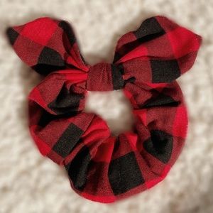 Buffalo Plaid Bunny Scrunchie